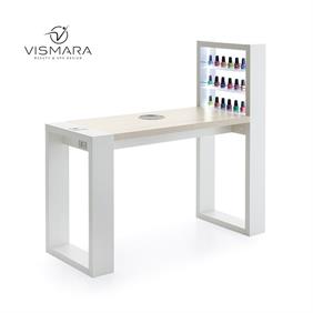 TAVOLO LIVING LED CON FORO NOCE BIANCO V22