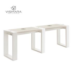 TAVOLO LIVING DOPPIO NOCE BIANCO V22