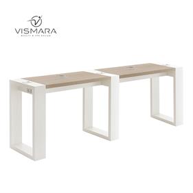 TAVOLO LIVING DOPPIO CON FORO ROVERE NATURALE V52