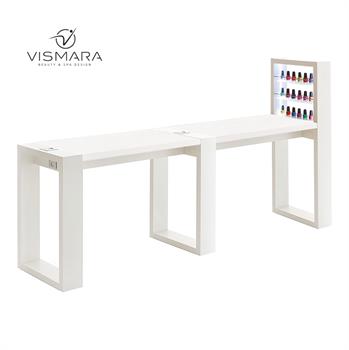 DOPPELTISCH LIVING MIT LED MATT WEISS V00