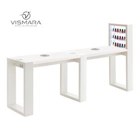 TAVOLO LIVING LED DOPPIO CON FORO BIANCO OPACO V00