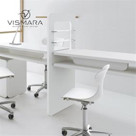 TAVOLO NAT LED DOPPIA POSTAZIONE BIANCO OPACO