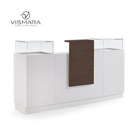 RECEPTION DESK LIGHT 2 DARK WALNUT V25