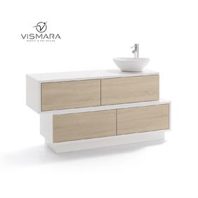 SWING CABINET WITH SINK WHITE WALNUT V22