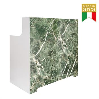THEA RECEPTION GREEN MARBLE EFFECT FRONT PANEL WITH DRAWER